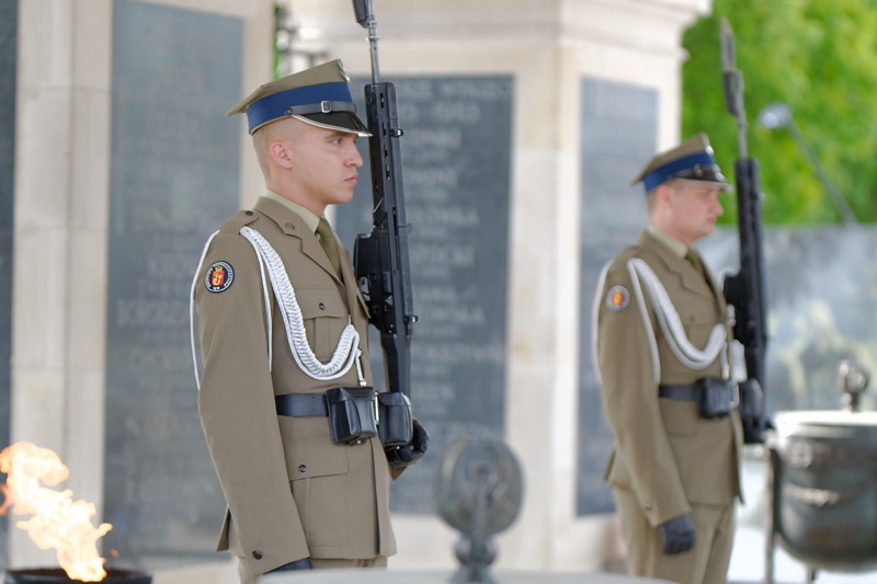 23 - Members of the Honor Guard Regiment of the Polish Land Forces standing watch at the Tomb of the Unknown Soldier located in Warsaw